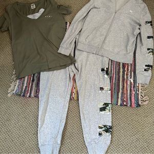 VS PINK Sequin Camo Jogger Jacket Shirt Set